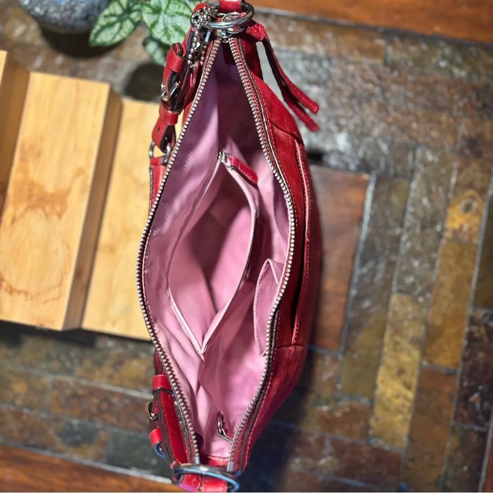 Coach Cherry Red Leather Hobo Bag
